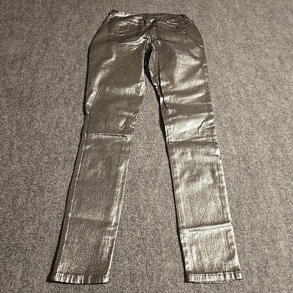 Revolution by Revolt Jeans Womens Juniors 3 Silver Skinny Stretch Pockets - Picture 9 of 10